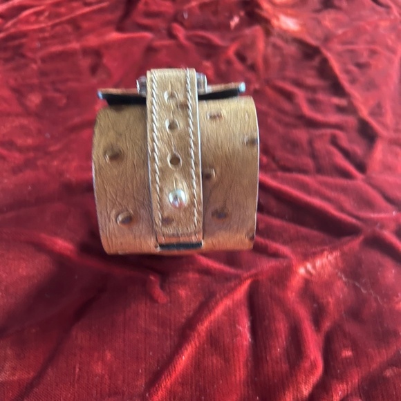 Elena Meyer Ostrich Leather Cuff Bracelet - Picture 3 of 8